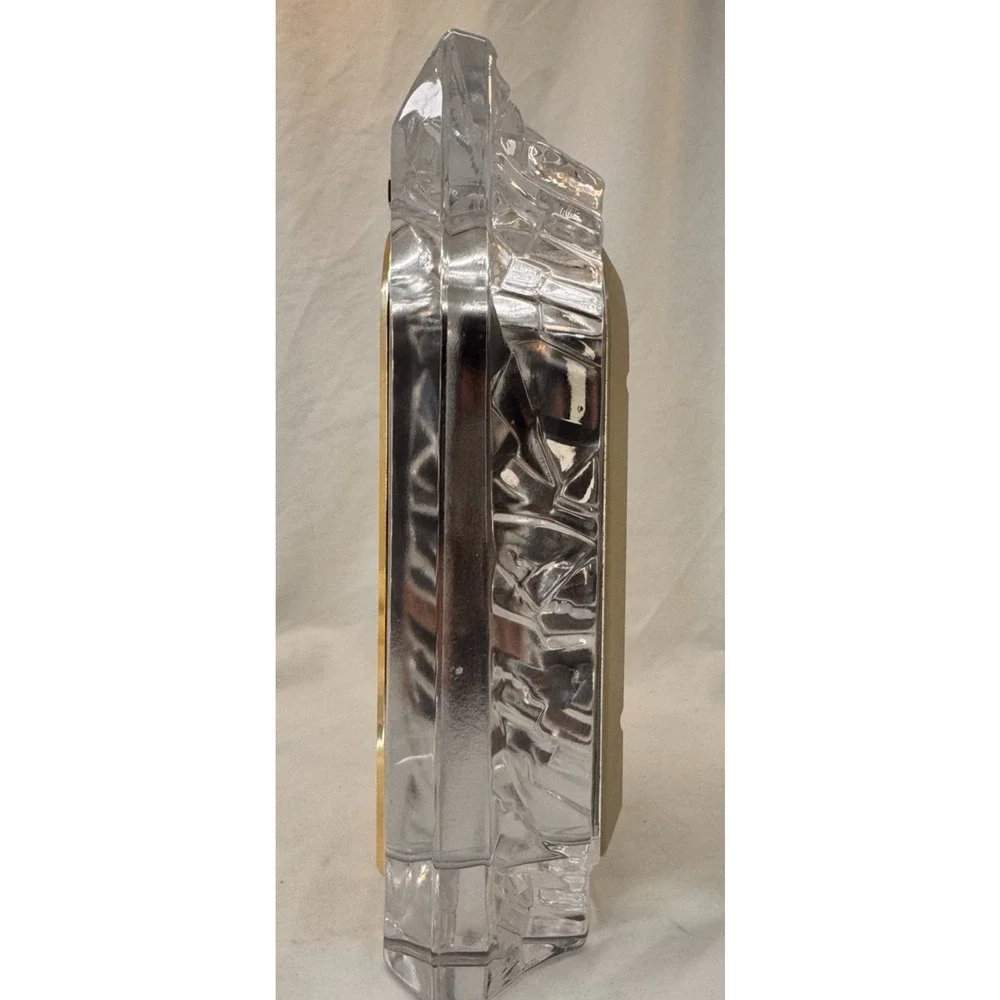 Vintage Seiko QQZ127S Lead Crystal Quartz Desk Mantel Clock Working Japan